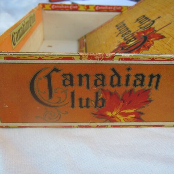 VTG 50'S CANADIAN CLUB CIGAR BOX, GREAT DISPLAY BOX - Picture 6 of 12